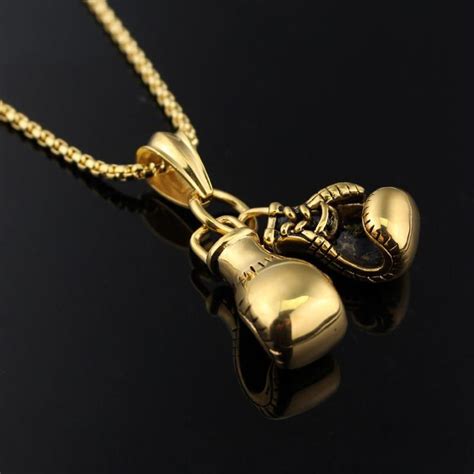 gold boxing glove necklace